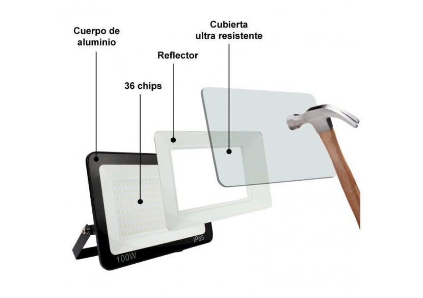 Projecteur extérieur LED 100W 7847LM IP65 - B1884-2-BC - Barcelona LED Projecteur extérieur LED 100W 7847LM IP65 - B1884-2-BC - Barcelona LED