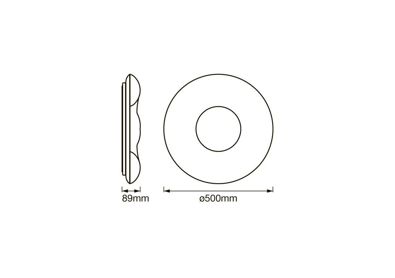 Plafonnier LED RGBW CCT SMART WIFI ORBIS CROMO 30W 500mm - O486485 - Barcelona LED