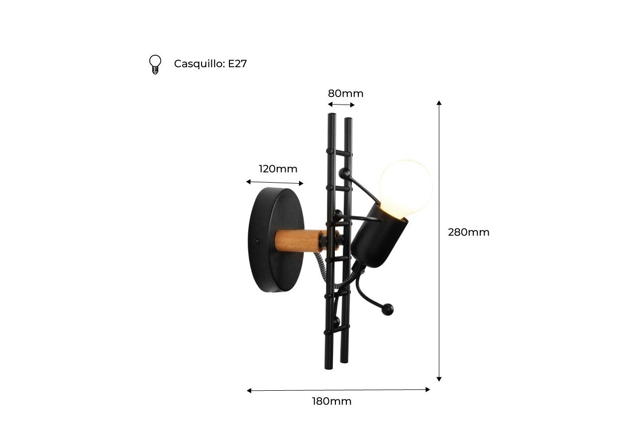 Applique murale décorative "Doll Ladder" E27 - L310-N - Barcelona LED