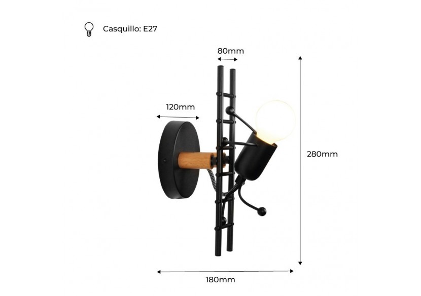 Applique murale décorative "Doll Ladder" E27 - L310-N - Barcelona LED