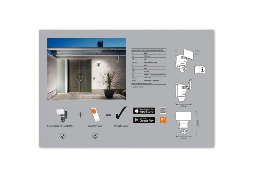 Caméra Smart + WiFi et spot 24W LEDVANCE - O478312 - Barcelona LED
