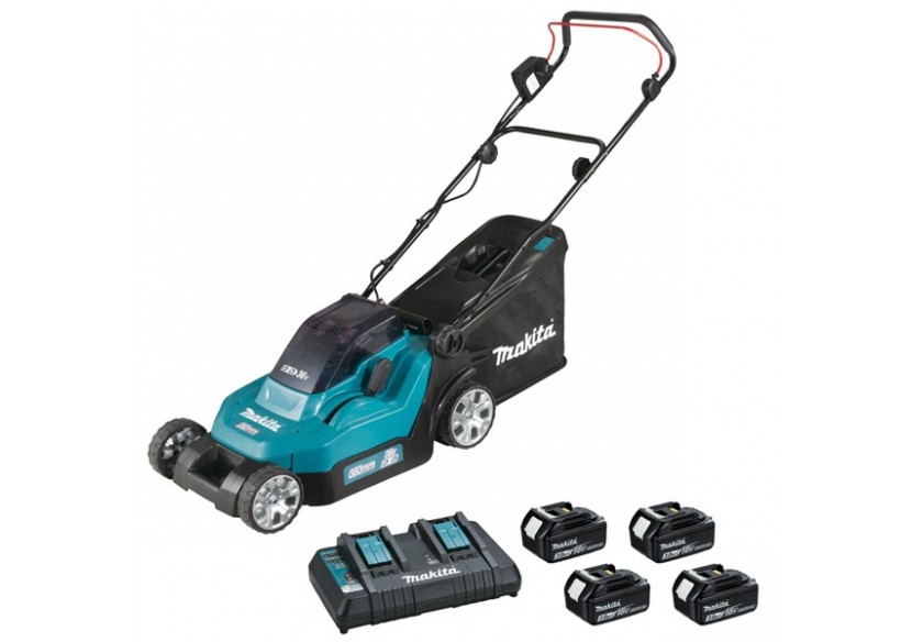 Tondeuse poussée 36 V : 2 x 18 V Li-Ion (4 batteries) - Makita : Confort'Mat