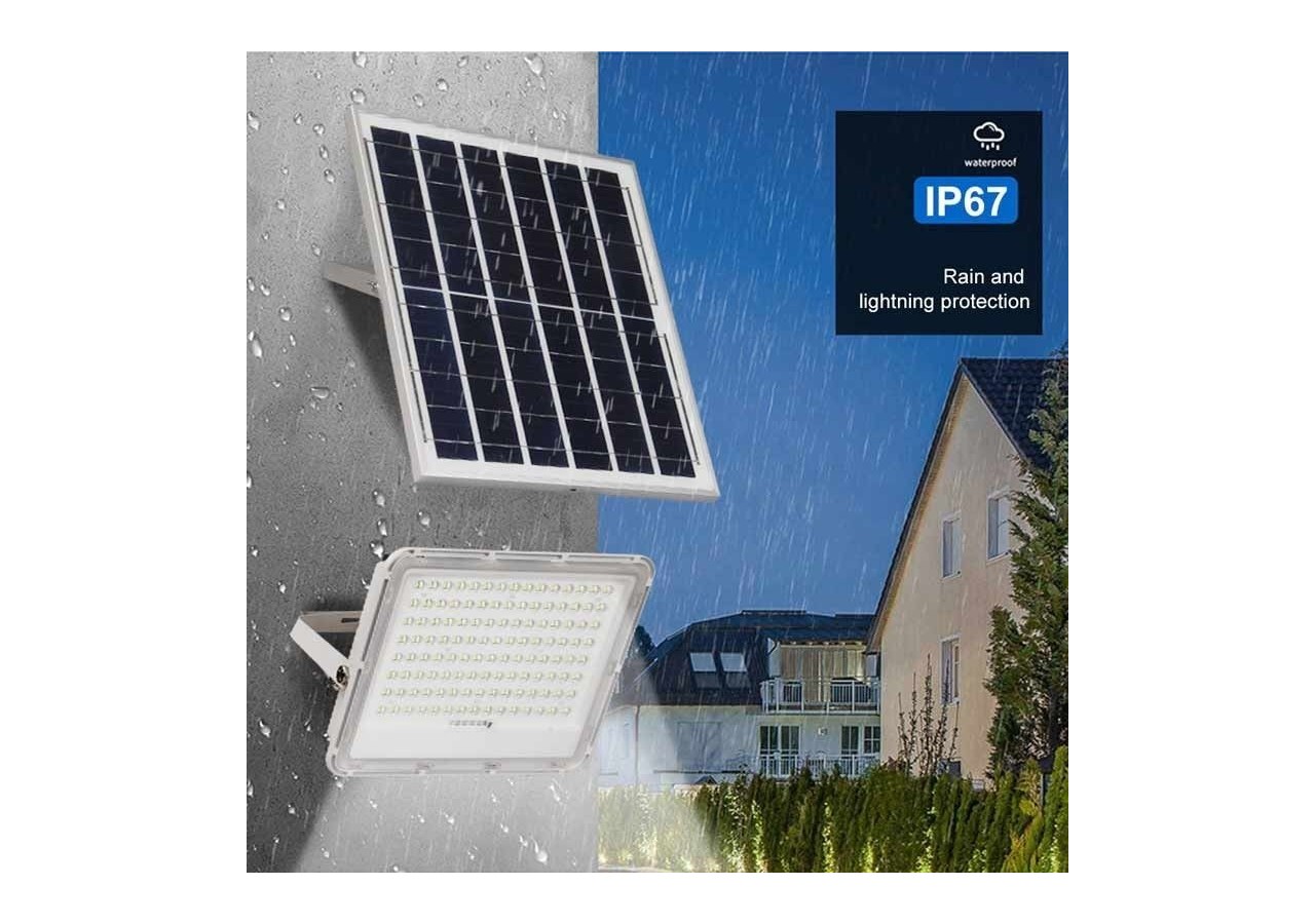Projecteur LED 100W avec panneau solaire - SL21-100-BF - Barcelona LED