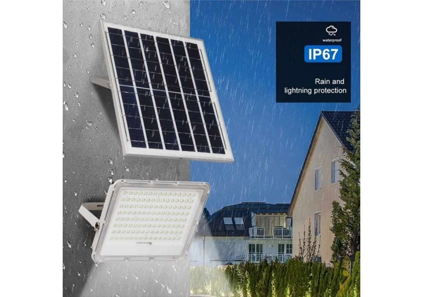 Projecteur LED 100W avec panneau solaire - SL21-100-BF - Barcelona LED Projecteur LED 100W avec panneau solaire - SL21-100-BF - Barcelona LED