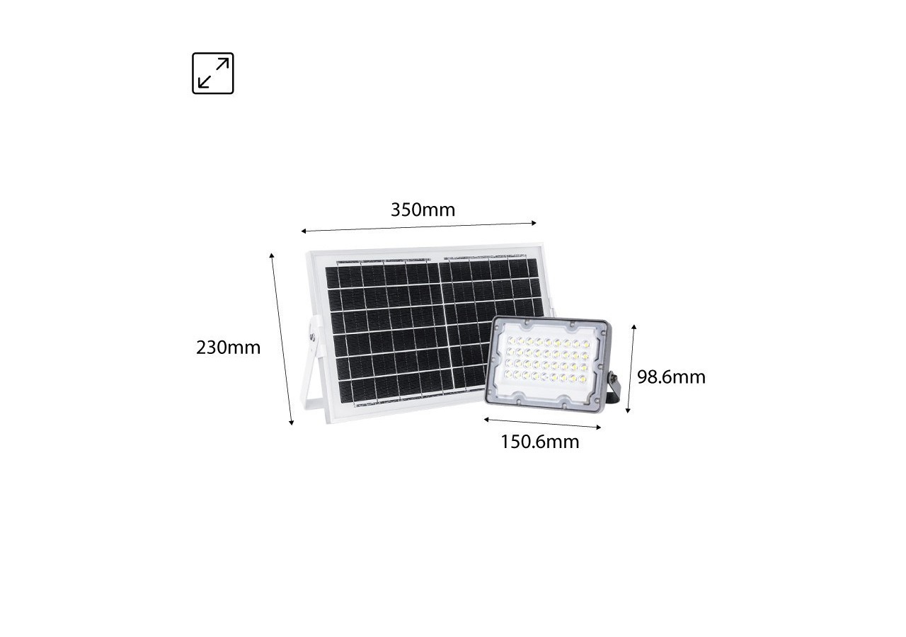 Projecteur LED 20W avec panneau solaire - SL21-20-BF - Barcelona LED