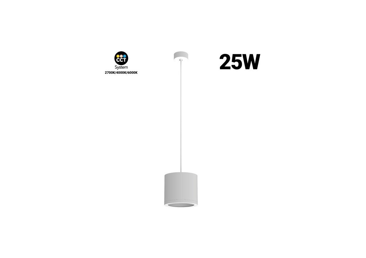 Suspension CCT "Gess" COB 25W IP54 - L6004-B-CCT - Barcelona LED
