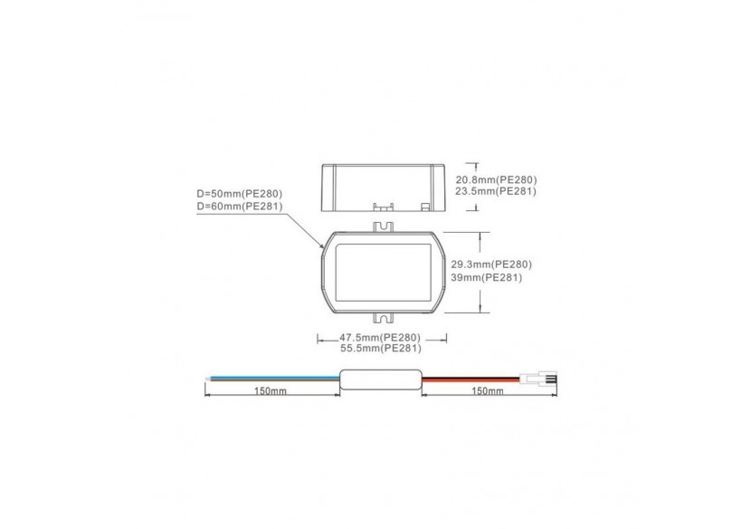 Driver LED dimmable TRIAC 25-42V-DC 200ma 8W - PE280B4220 - Barcelona LED Driver LED dimmable TRIAC 25-42V-DC 200ma 8W - PE280B4220 - Barcelona LED