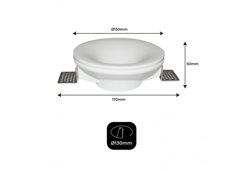 Support encastrable spot GU10 en plâtre diamètre 133mm - B251 - Barcelona LED Support encastrable spot GU10 en plâtre diamètre 133mm - B251 - Barcelona LED