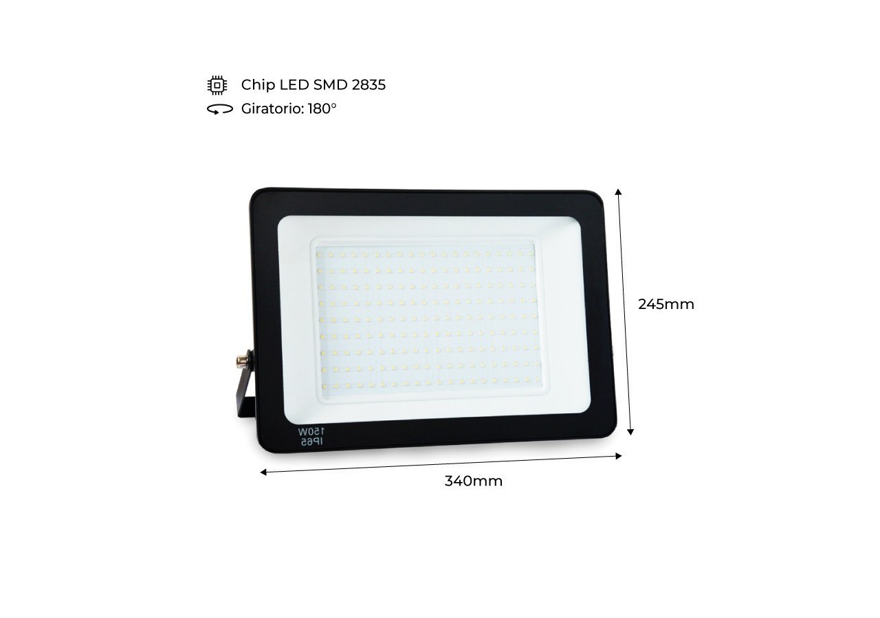 Projecteur extérieur LED 150W 14250LM IP65 - B1885-2-BF - Barcelona LED