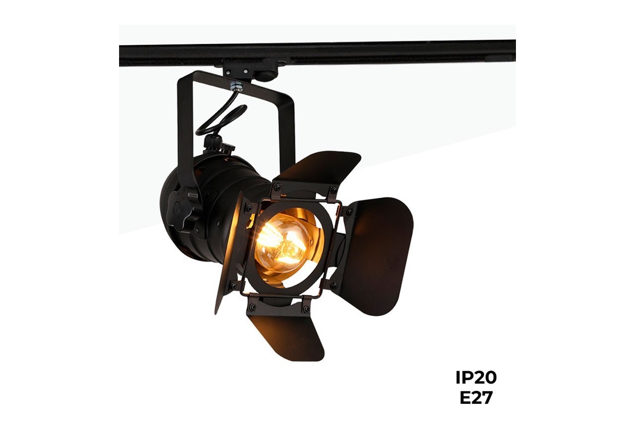 Projecteur sur rail monophasé orientable "Cinema" - E27 - LV233-MON - Barcelona LED