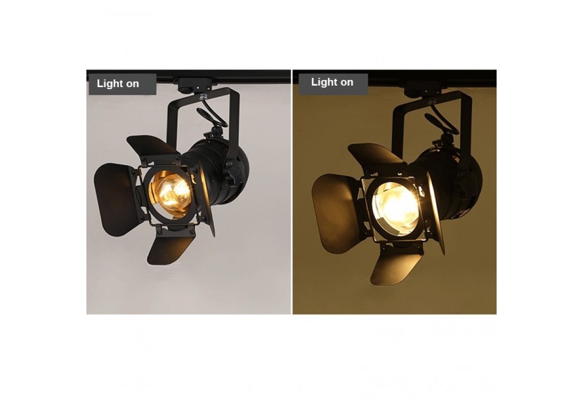 Projecteur sur rail monophasé orientable "Cinema" - E27 - LV233-MON - Barcelona LED Projecteur sur rail monophasé orientable "Cinema" - E27 - LV233-MON - Barcelona LED