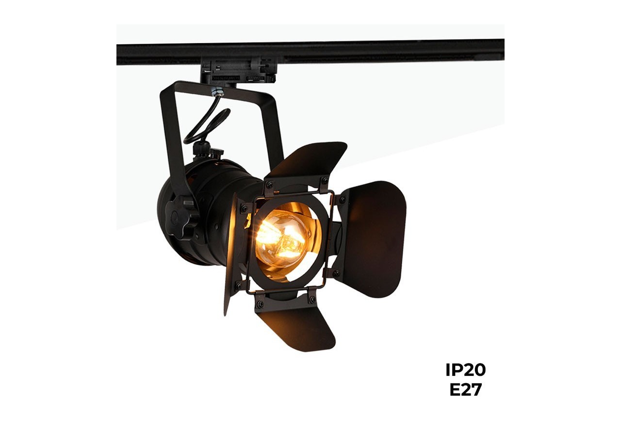 Projecteur sur rail triphasé orientable "Cinema" - E27 - LV233-TRI - Barcelona LED