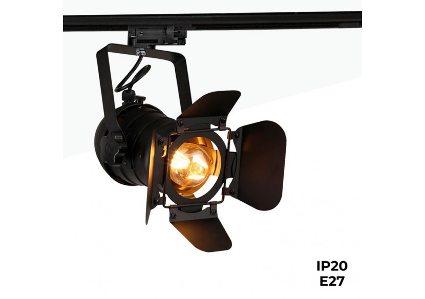 Projecteur sur rail triphasé orientable "Cinema" - E27 - LV233-TRI - Barcelona LED Projecteur sur rail triphasé orientable "Cinema" - E27 - LV233-TRI - Barcelona LED
