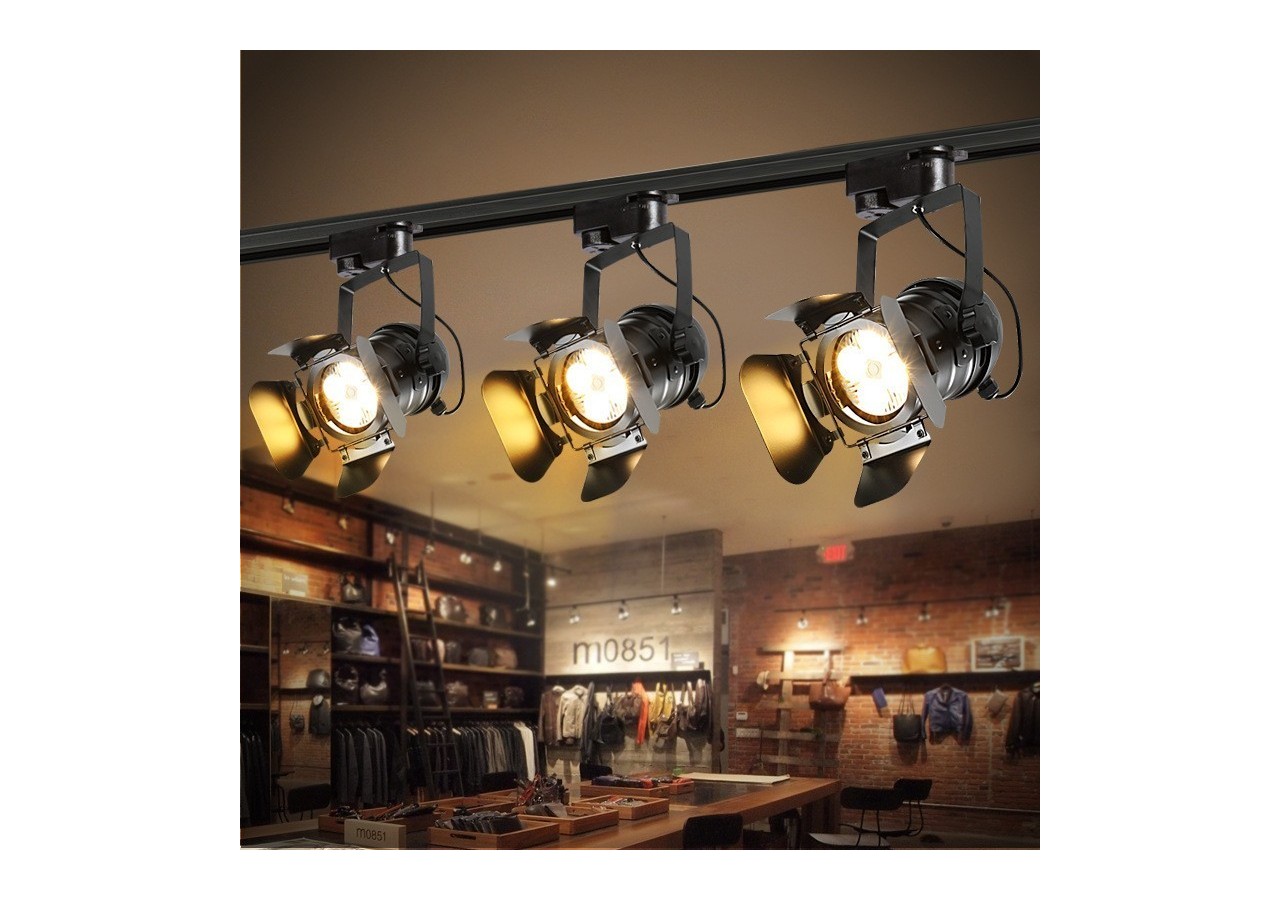 Projecteur sur rail triphasé orientable "Cinema" - E27 - LV233-TRI - Barcelona LED
