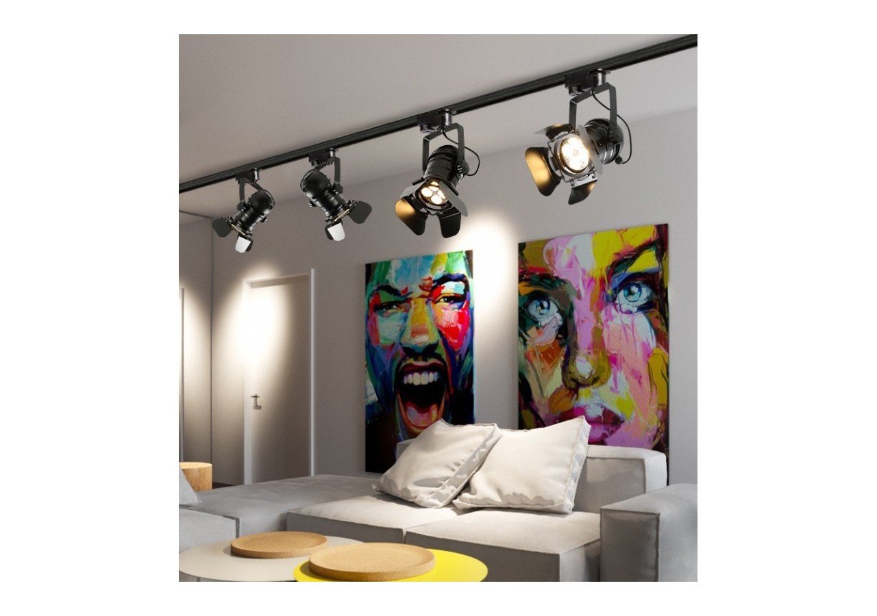 Projecteur sur rail triphasé orientable "Cinema" - E27 - LV233-TRI - Barcelona LED