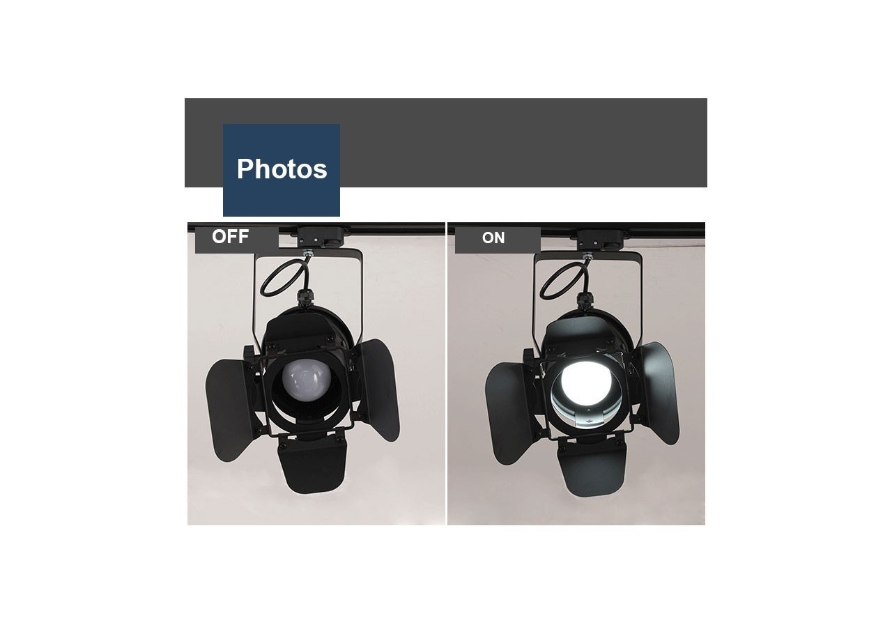 Projecteur sur rail triphasé orientable "Cinema" - E27 - LV233-TRI - Barcelona LED