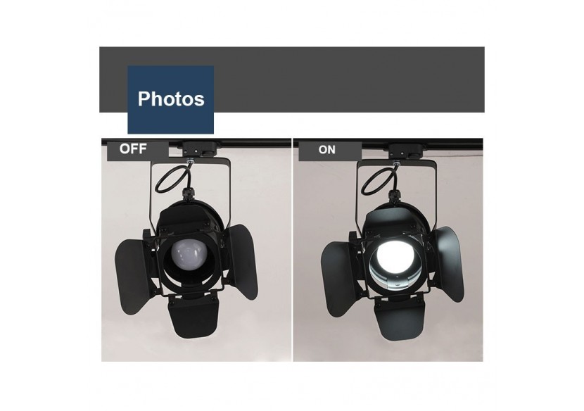 Projecteur sur rail triphasé orientable "Cinema" - E27 - LV233-TRI - Barcelona LED Projecteur sur rail triphasé orientable "Cinema" - E27 - LV233-TRI - Barcelona LED