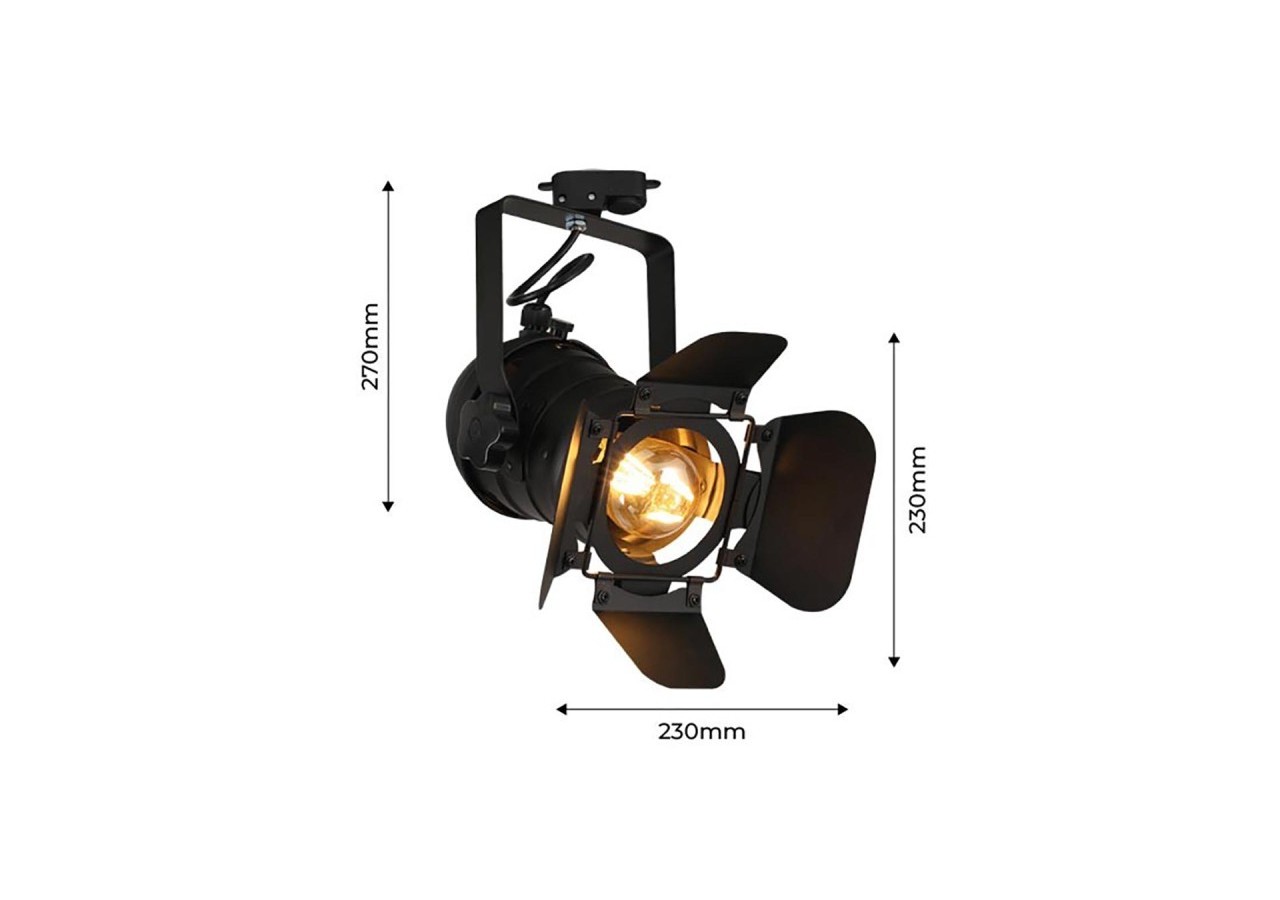 Projecteur sur rail triphasé orientable "Cinema" - E27 - LV233-TRI - Barcelona LED