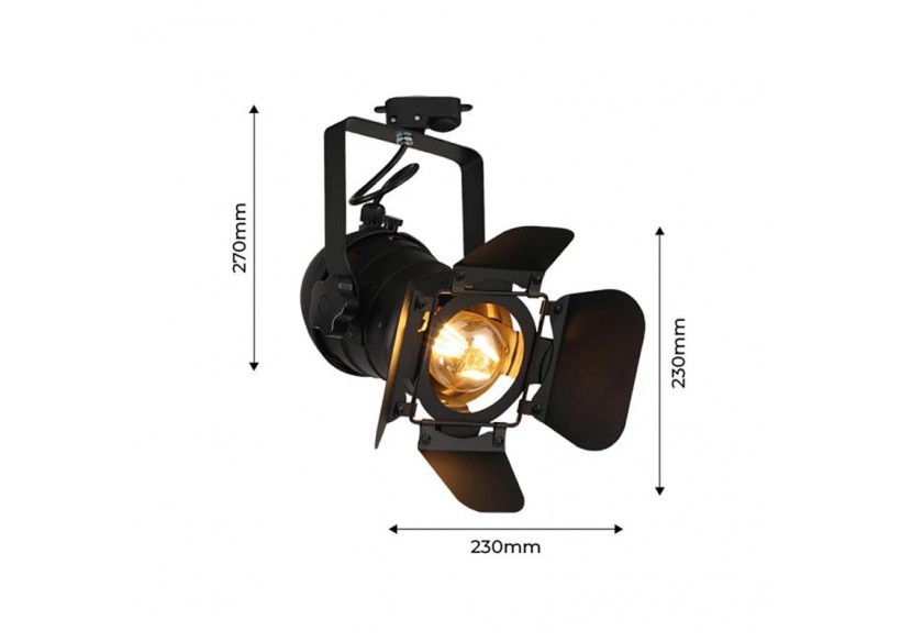 Projecteur sur rail triphasé orientable "Cinema" - E27 - LV233-TRI - Barcelona LED Projecteur sur rail triphasé orientable "Cinema" - E27 - LV233-TRI - Barcelona LED