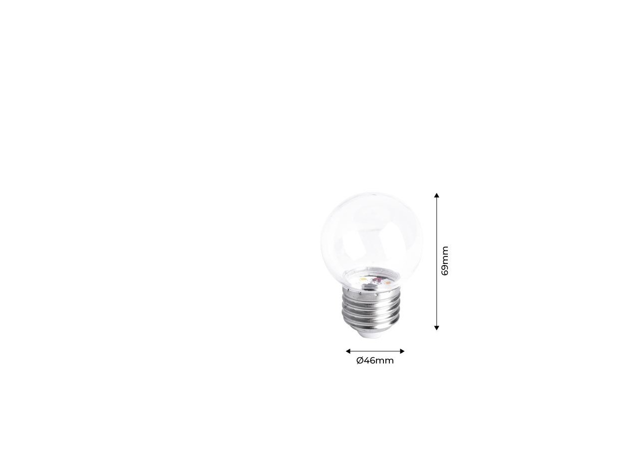Ampoule LED E27 1W G45 transparente - B1318-E27-AR - Barcelona LED
