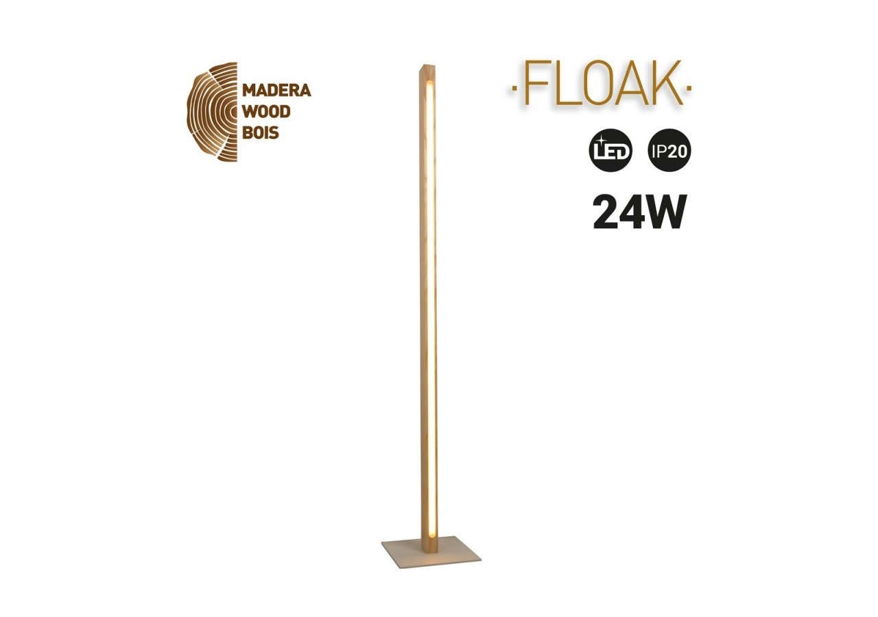 Lampadaire en bois "Floak" 24W dimmable - LM110-D - Barcelona LED