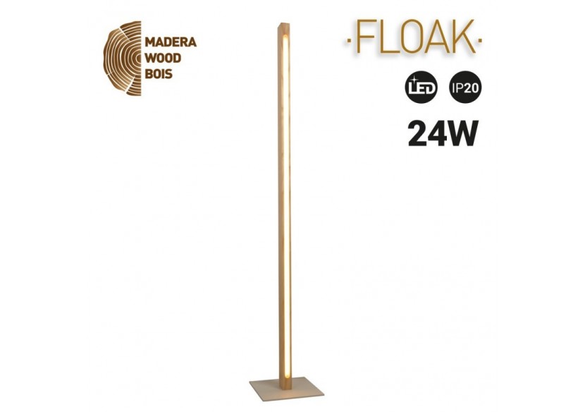 Lampadaire en bois "Floak" 24W dimmable - LM110-D - Barcelona LED Lampadaire en bois "Floak" 24W dimmable - LM110-D - Barcelona LED