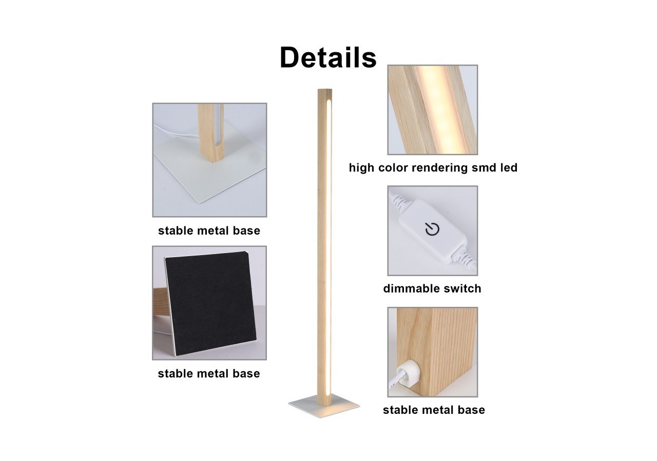Lampadaire en bois "Floak" 24W dimmable - LM110-D - Barcelona LED