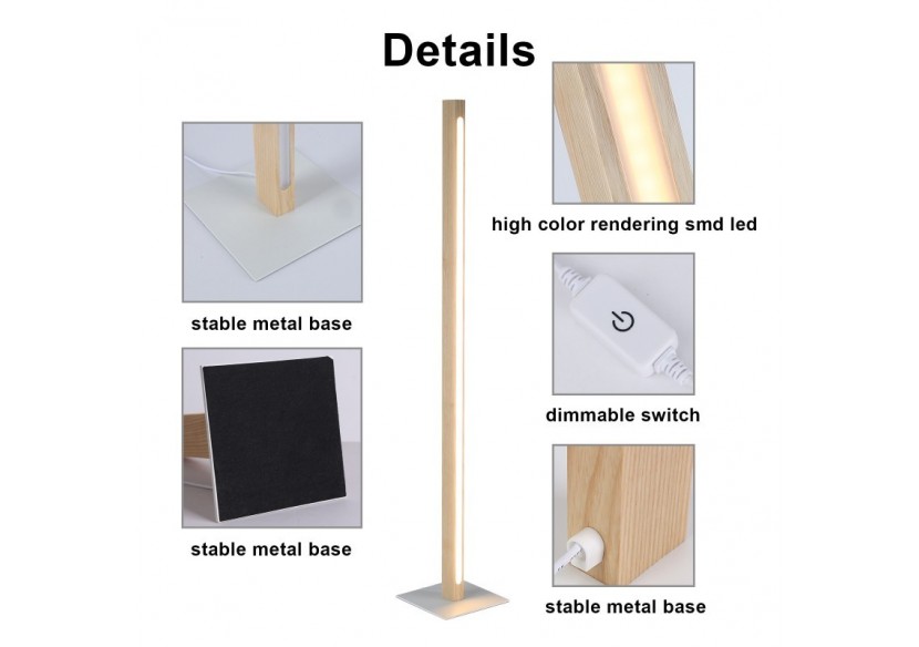 Lampadaire en bois "Floak" 24W dimmable - LM110-D - Barcelona LED Lampadaire en bois "Floak" 24W dimmable - LM110-D - Barcelona LED