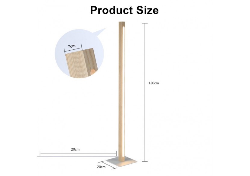 Lampadaire en bois "Floak" 24W dimmable - LM110-D - Barcelona LED Lampadaire en bois "Floak" 24W dimmable - LM110-D - Barcelona LED
