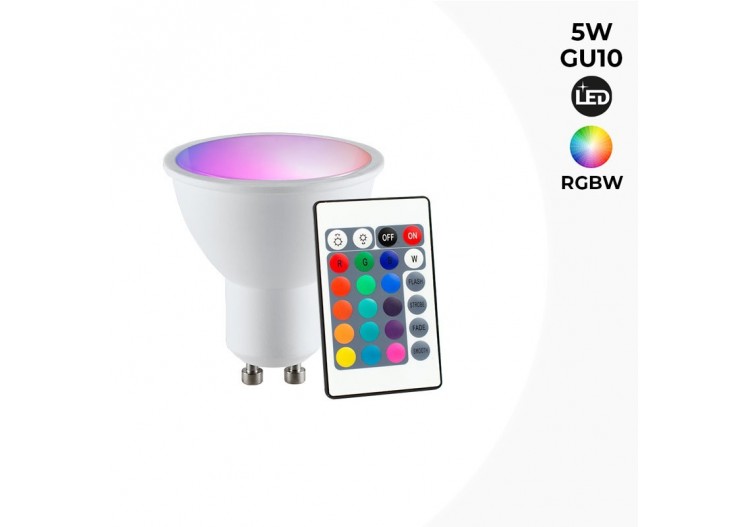 Ampoule LED GU10 RGBW 5W avec télécommande - BC1-GU10-RGBW - Barcelona LED