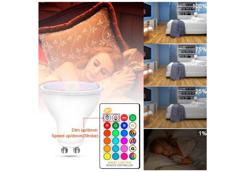 Ampoule LED GU10 RGBW 5W avec télécommande - BC1-GU10-RGBW - Barcelona LED Ampoule LED GU10 RGBW 5W avec télécommande - BC1-GU10-RGBW - Barcelona LED