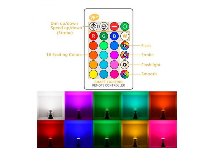 Ampoule LED GU10 RGBW 5W avec télécommande - BC1-GU10-RGBW - Barcelona LED Ampoule LED GU10 RGBW 5W avec télécommande - BC1-GU10-RGBW - Barcelona LED