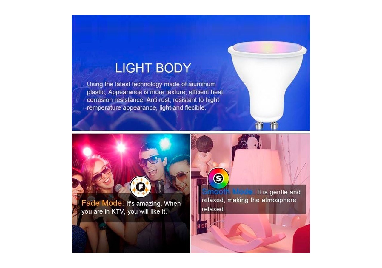 Ampoule LED GU10 RGBW 5W avec télécommande - BC1-GU10-RGBW - Barcelona LED
