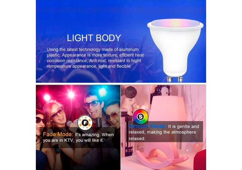 Ampoule LED GU10 RGBW 5W avec télécommande - BC1-GU10-RGBW - Barcelona LED Ampoule LED GU10 RGBW 5W avec télécommande - BC1-GU10-RGBW - Barcelona LED