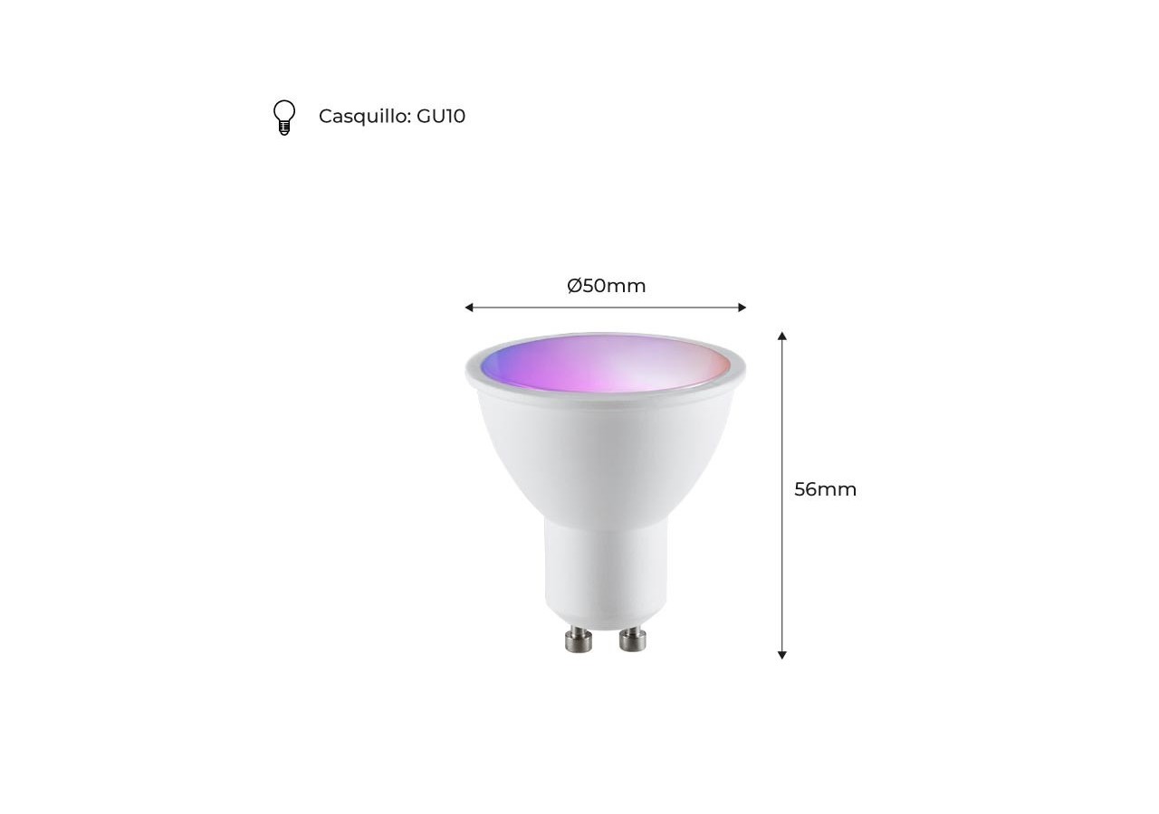 Ampoule LED GU10 RGBW 5W avec télécommande - BC1-GU10-RGBW - Barcelona LED