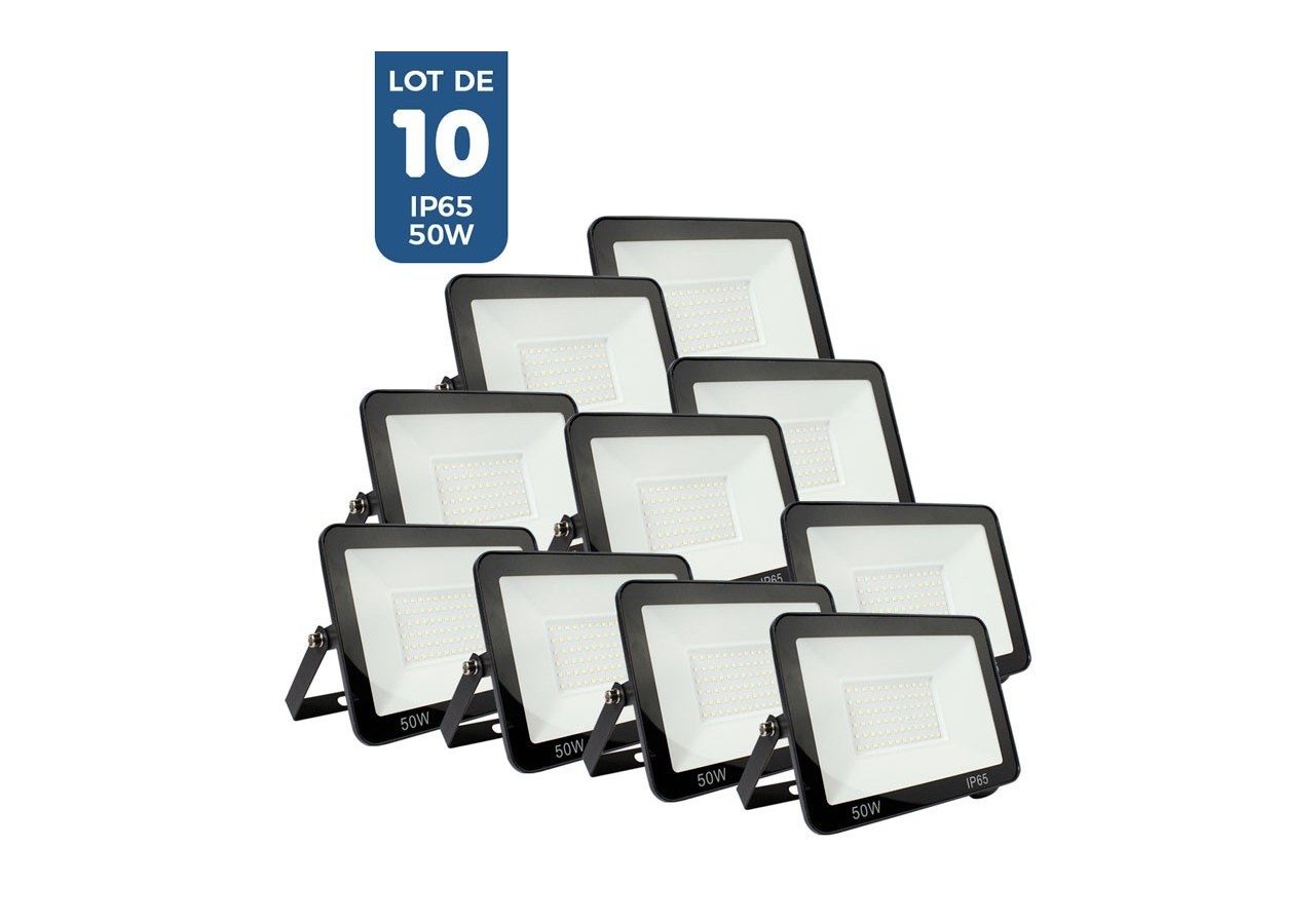 Pack de 10 Projecteurs extérieur LED 50W 4584LM IP65 - K1883-10-BF - Barcelona LED