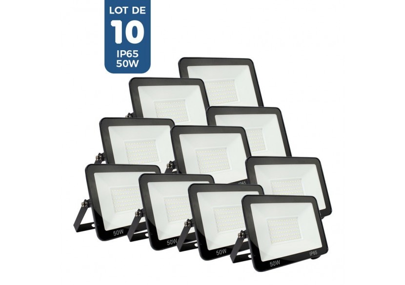 Pack de 10 Projecteurs extérieur LED 50W 4584LM IP65 - K1883-10-BF - Barcelona LED Pack de 10 Projecteurs extérieur LED 50W 4584LM IP65 - K1883-10-BF - Barcelona LED