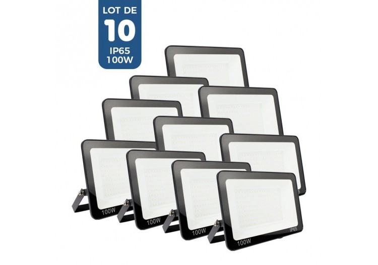 Pack de 10 projecteurs extérieurs LED 100W 7847LM IP65 - K1884-10-BC - Barcelona LED