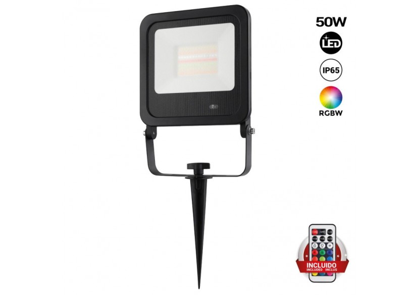 Projecteur LED extérieur RGBW avec télécommande - IP65 - 120 degrés - 50W - B1458-N - Barcelona LED