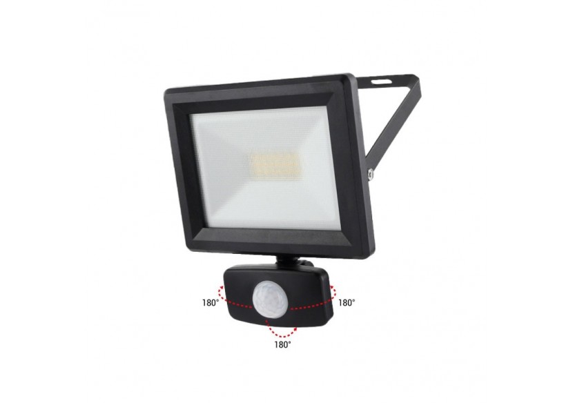 Projecteur LED extérieur avec capteur PIR - IP54 - 120 degrés - 4000K- 20W - B1461-S - Barcelona LED