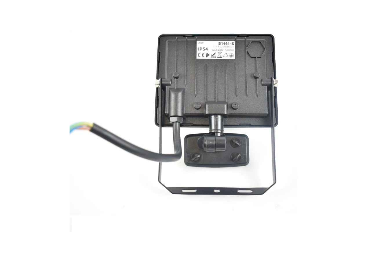 Projecteur LED extérieur avec capteur PIR - IP54 - 120 degrés - 4000K- 20W - B1461-S - Barcelona LED