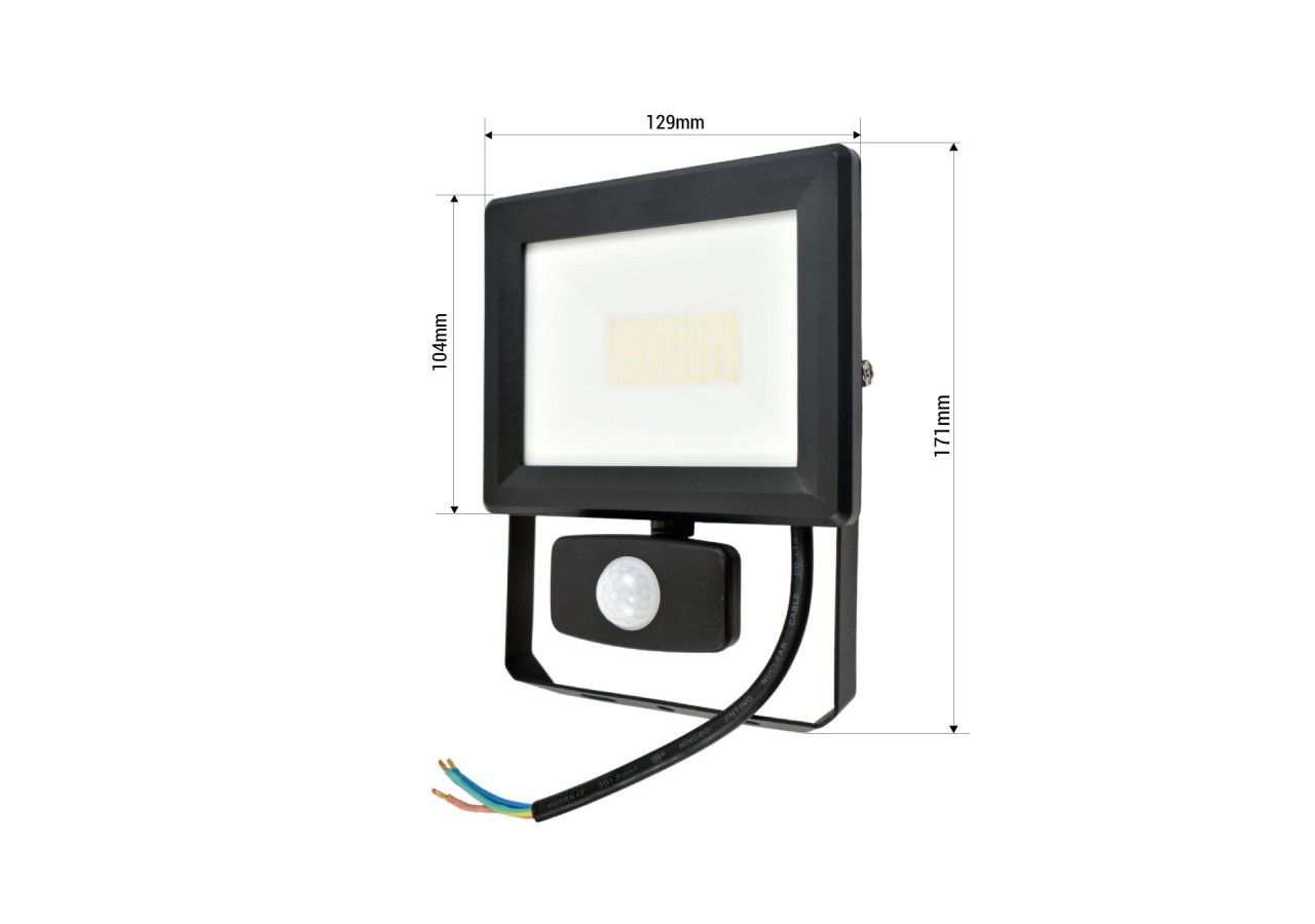 Projecteur LED extérieur avec capteur PIR - IP54 - 120 degrés - 4000K- 20W - B1461-S - Barcelona LED