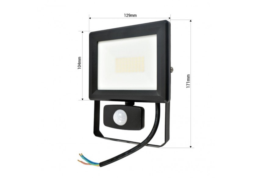 Projecteur LED extérieur avec capteur PIR - IP54 - 120 degrés - 4000K- 20W - B1461-S - Barcelona LED