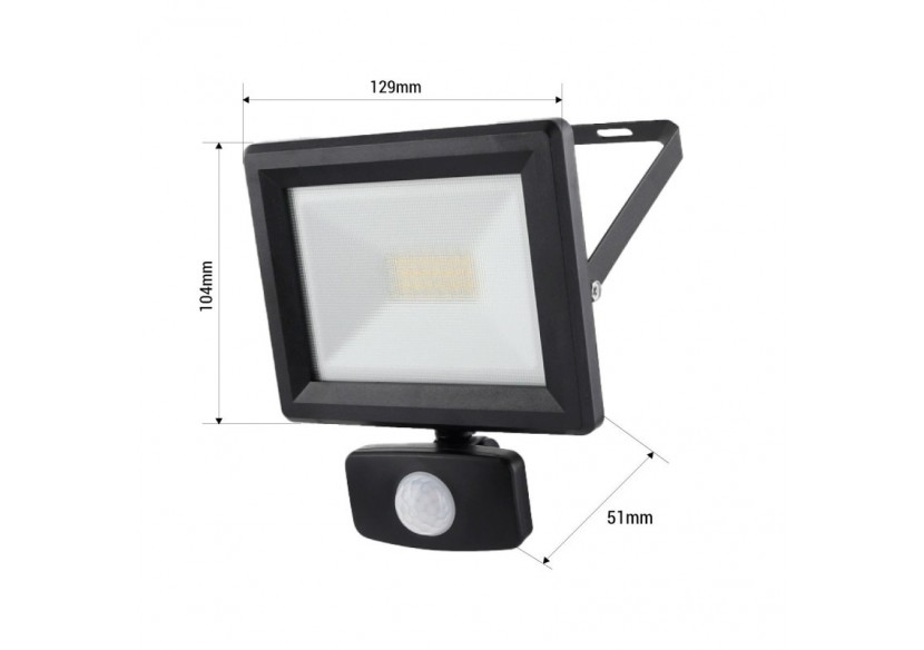 Projecteur LED extérieur avec capteur PIR - IP54 - 120 degrés - 4000K- 20W - B1461-S - Barcelona LED