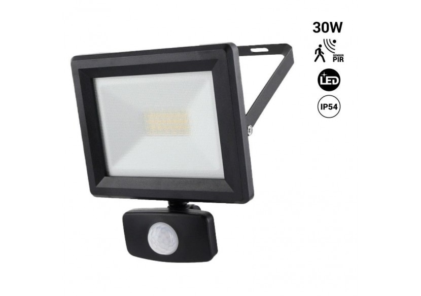 Projecteur LED extérieur avec capteur PIR - IP54 - 120 degrés - 4000K- 30W - B1462-S - Barcelona LED