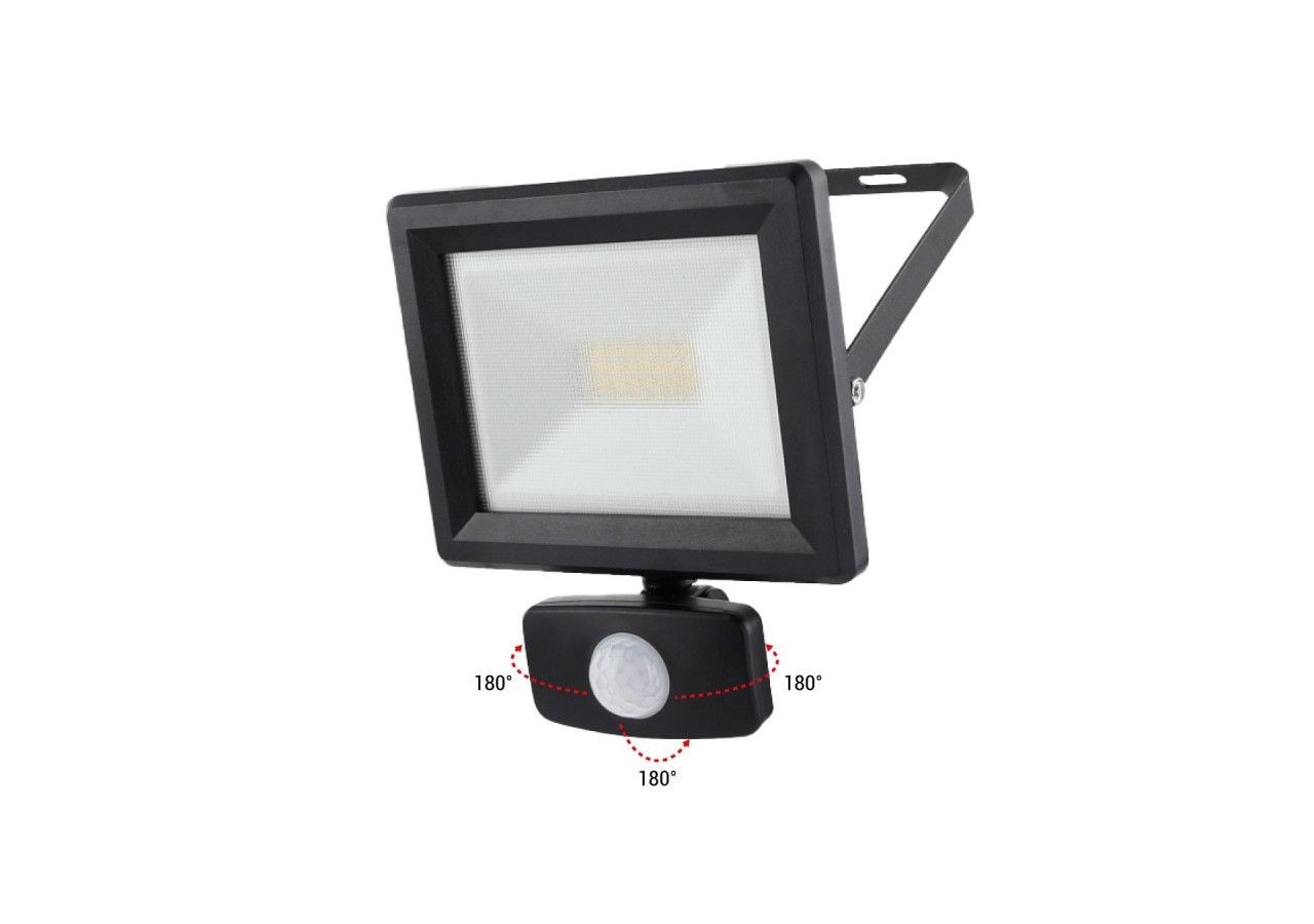 Projecteur LED extérieur avec capteur PIR - IP54 - 120 degrés - 4000K- 30W - B1462-S - Barcelona LED