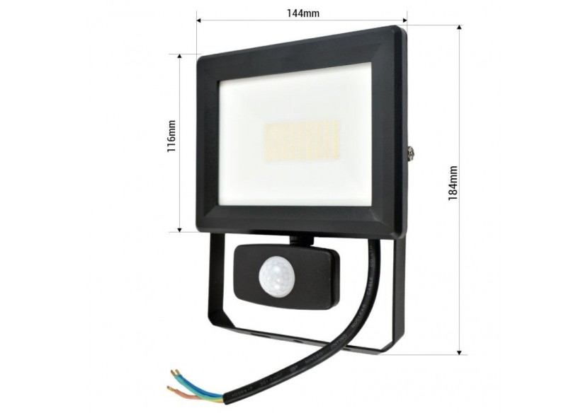 Projecteur LED extérieur avec capteur PIR - IP54 - 120 degrés - 4000K- 30W - B1462-S - Barcelona LED