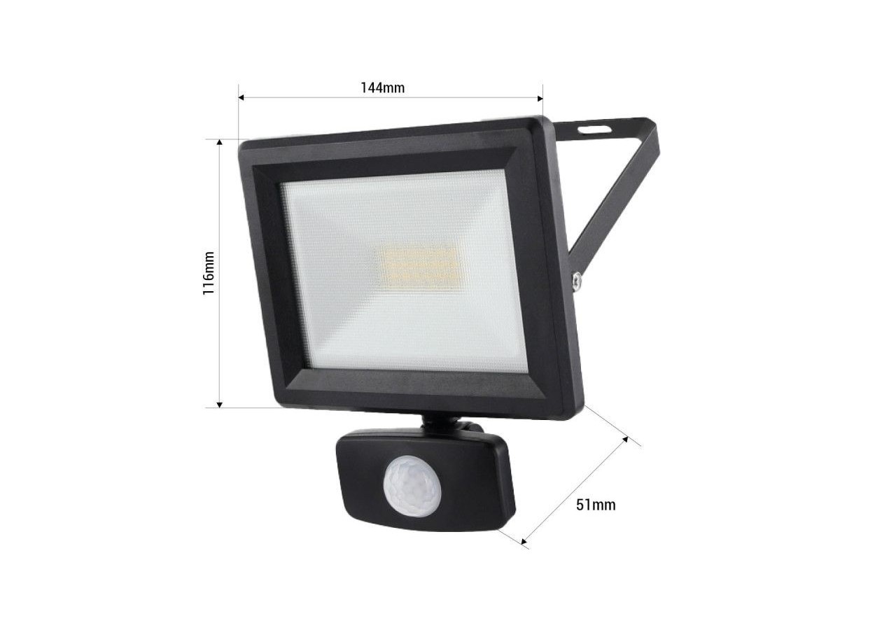 Projecteur LED extérieur avec capteur PIR - IP54 - 120 degrés - 4000K- 30W - B1462-S - Barcelona LED