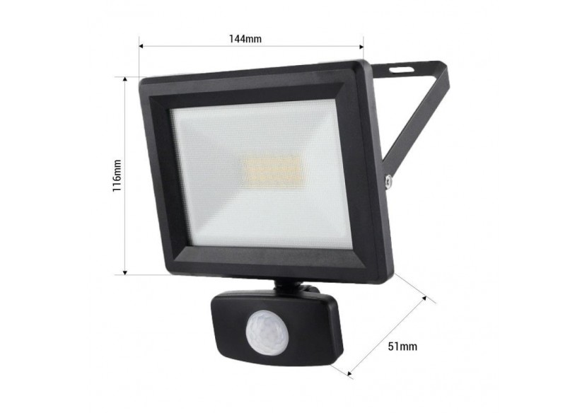 Projecteur LED extérieur avec capteur PIR - IP54 - 120 degrés - 4000K- 30W - B1462-S - Barcelona LED