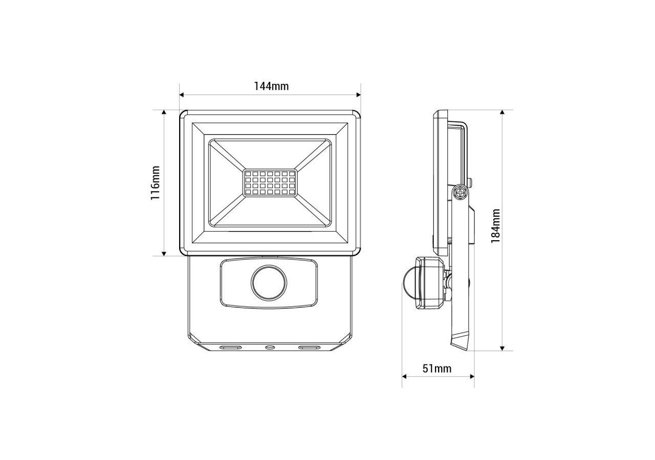 Projecteur LED extérieur avec capteur PIR - IP54 - 120 degrés - 4000K- 30W - B1462-S - Barcelona LED